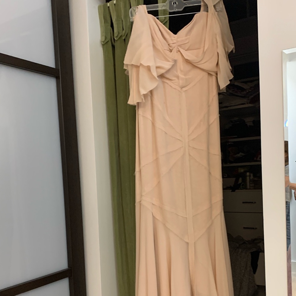 Nicole Miller peach gown.